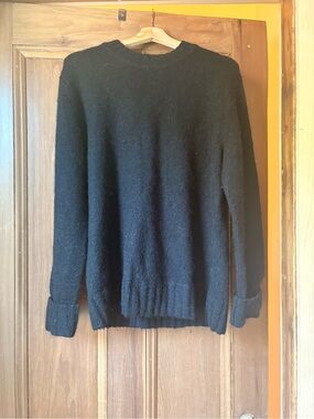 COS Black Wool Blend Crewneck Sweater